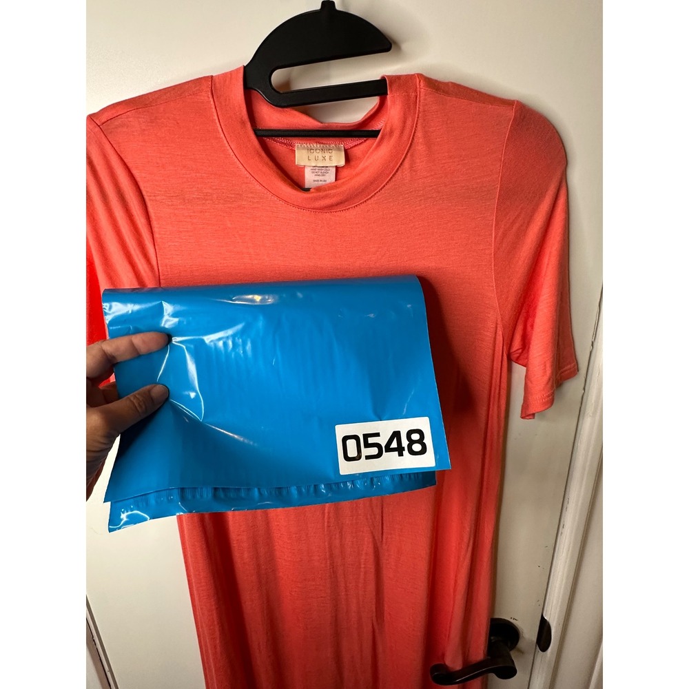 Iconic Luxe Coral Pink Short Sleeve Maxi Dress Small PV2019 Made in USA - Picture 7 of 7